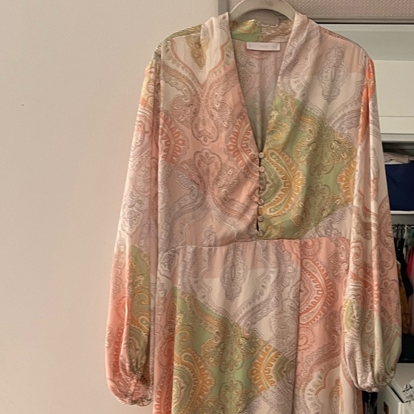 Mango Pastel Paisley Long Sleeve Dress - Picture 3 of 5